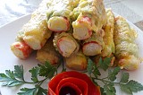 Предястие с рулца от раци и тиквички